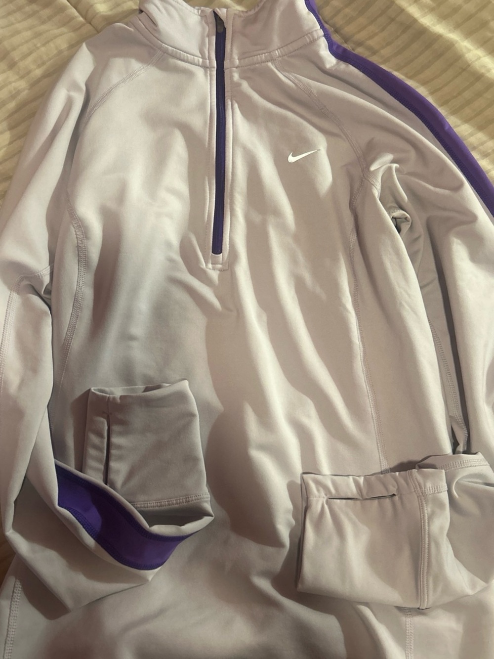 Nike Lavender Half-Zip Pullover with Purple Trim